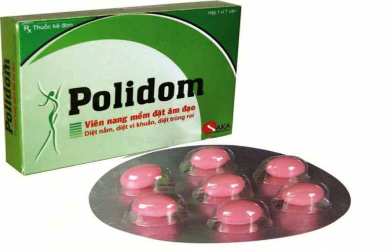 Thuốc đặt âm đạo Polidom với khả năng diệt nấm, vi khuẩn, trùng roi