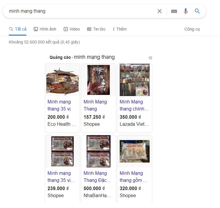 Hàng ngàn trang tin rao bán bài thuốc Minh Mạng Thang