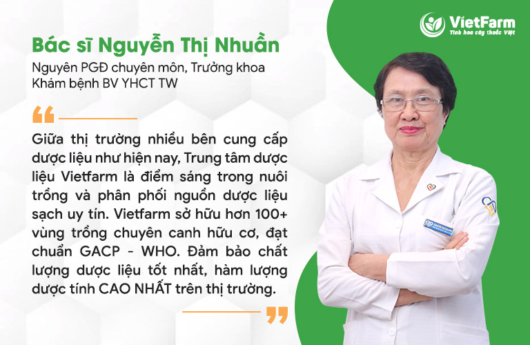 Bác sĩ Nguyễn Thị Nhuần – Nguyên Phó Giám đốc chuyên môn, Trưởng khoa Khám bệnh Bệnh viện YHCT Trung ương nhận định