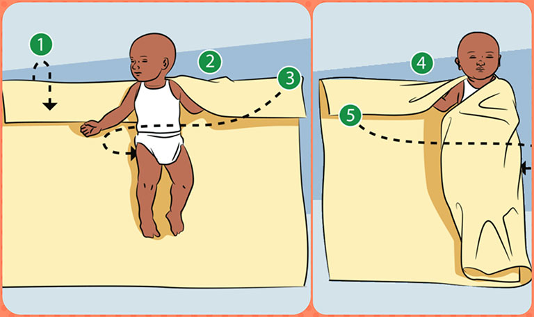 cách quấn khăn cho trẻ sơ sinh ngủ ngon