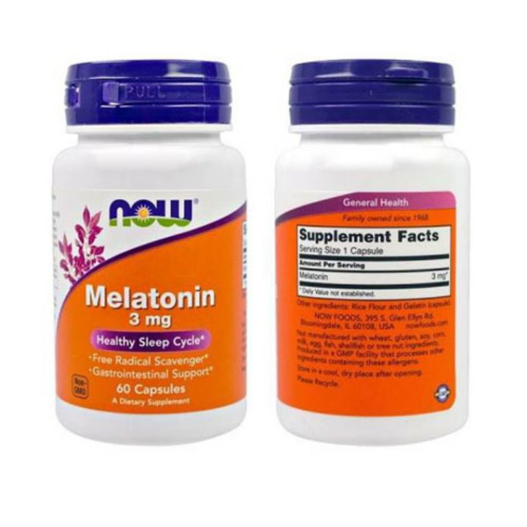 Thực phẩm chức năng hỗ trợ cải thiện giấc ngủ của Mỹ NOW Melatonin 3mg 