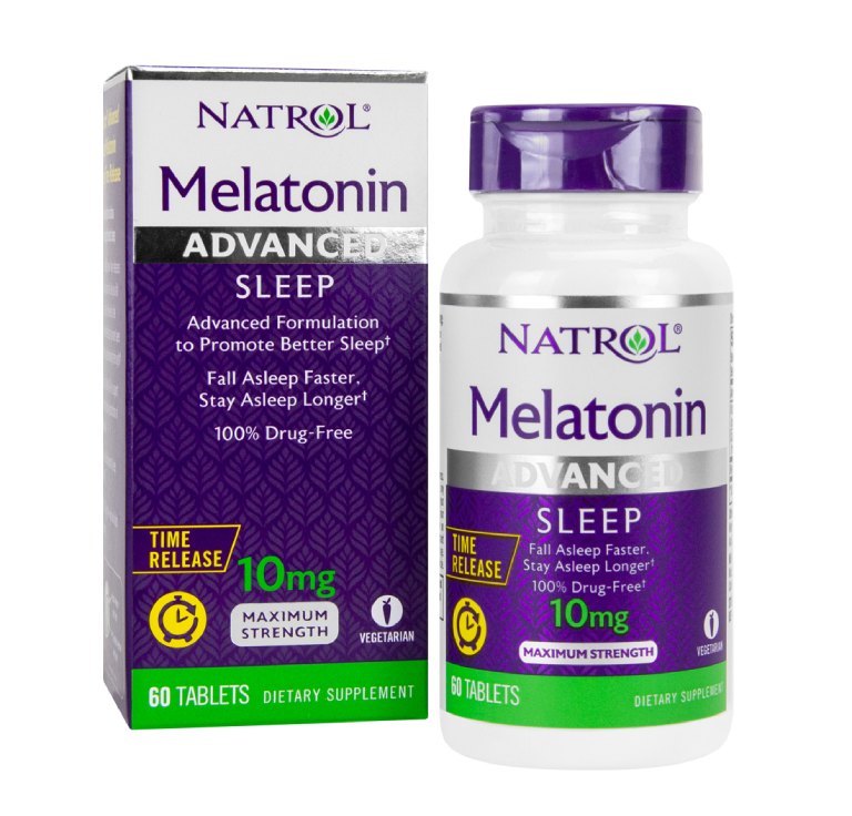 Viên uống Natrol Melatonin Sleep giúp hỗ trợ điều trị mất ngủ do căng thẳng, lo âu, nhịp sinh học bị đảo lộn