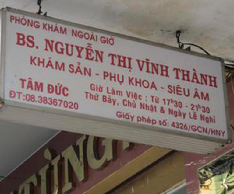 phòng khám sản phụ khoa quận 1 - BS Nguyễn Thị Vĩnh Thành