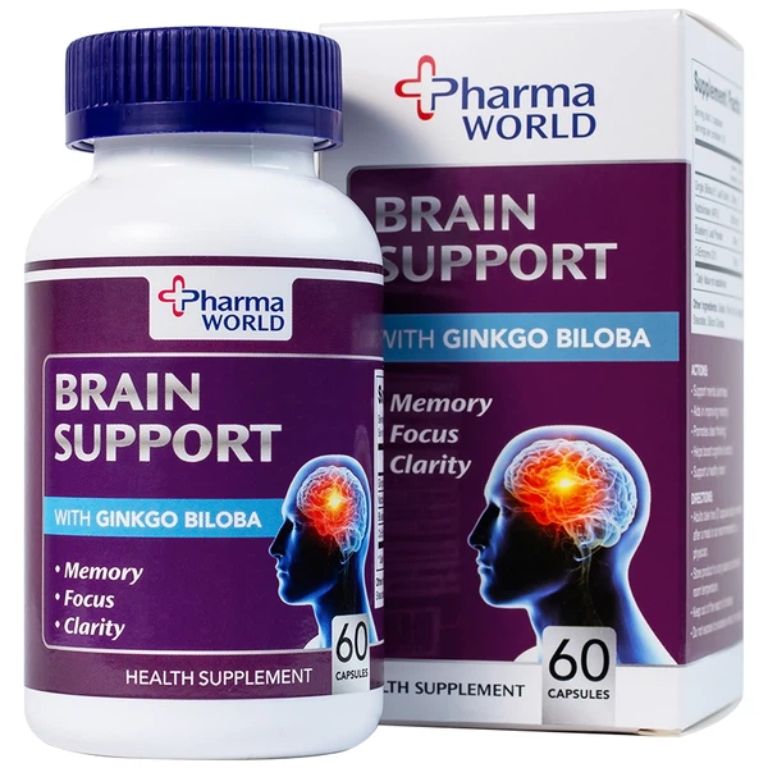 Viên uống Brain Support Pharma World nổi bật với thành phần chiết xuất thảo dược thiên nhiên an toàn, tốt cho sức khỏe