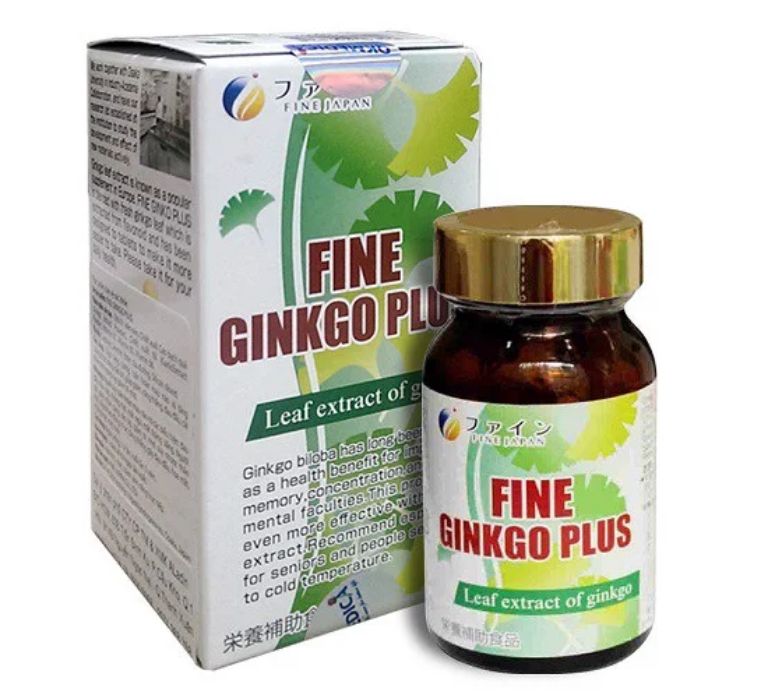 Fine Ginkgo Plus cũng là thực phẩm chức năng bổ não có thành phần chính là chiết xuất cao bạch quả