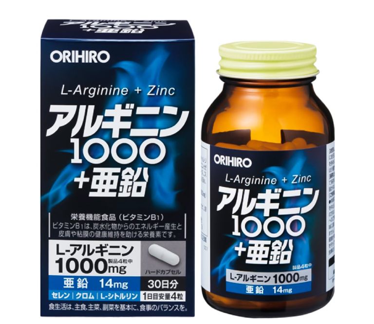 Thực phẩm chức năng bổ gan, bổ thận cho nam giới Orihiro L-arginine và kẽm của Nhật