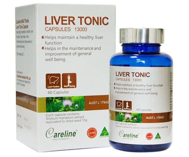 Viên uống giải độc gan Careline Liver Tonic cũng là một trong những loại thực phẩm chức năng, thuốc giải độc gan trị mụn tốt, được đánh giá cao