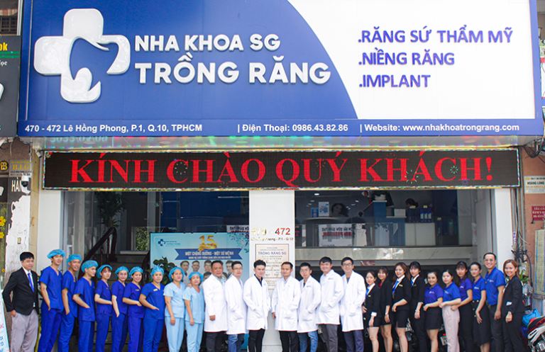 Nha khoa Trồng Răng Sài Gòn tọa lạc tại 470 - 472 Lê Hồng Phong Quận 10