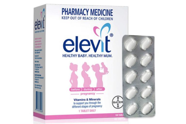 Viên uống tổng hợp sắt và canxi, vitamin cho bà bầu Elevit Úc